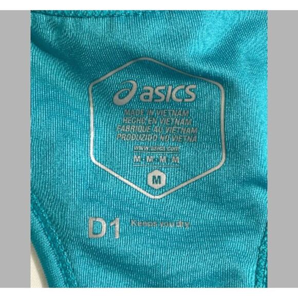 ASICS Essential Racerback Sports Bra Teal Logo | Women's Medium - Picture 3 of 4